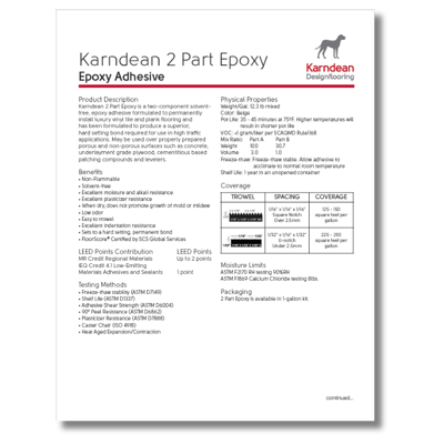 Karndean 2 Part Epoxy adhesive install guide