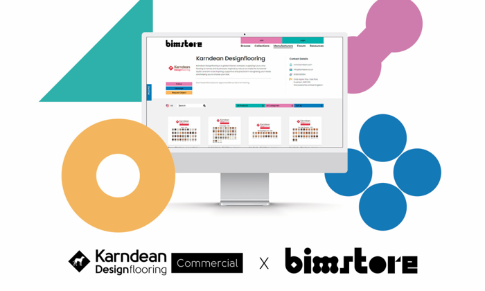 bimstore logo and website on a monitor