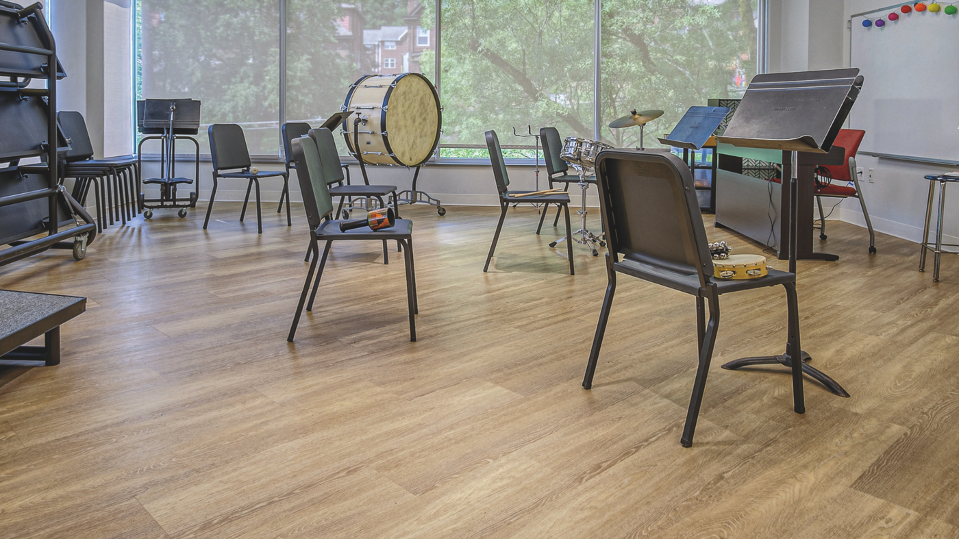 Niveus floors in the music at St. Edmunds Academy in a case study