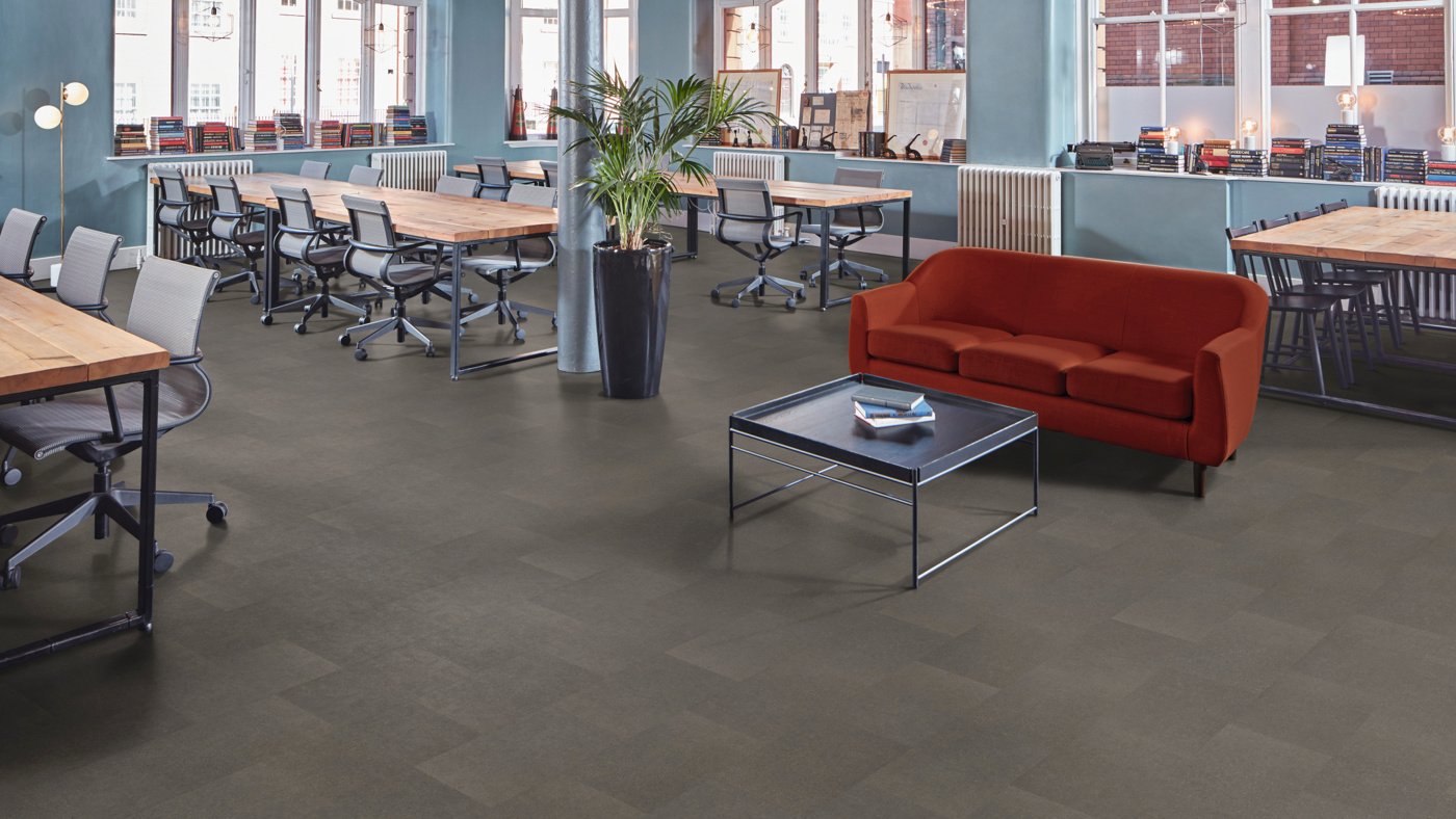 Bern Stone luxury vinyl floors in an open plan office seating area