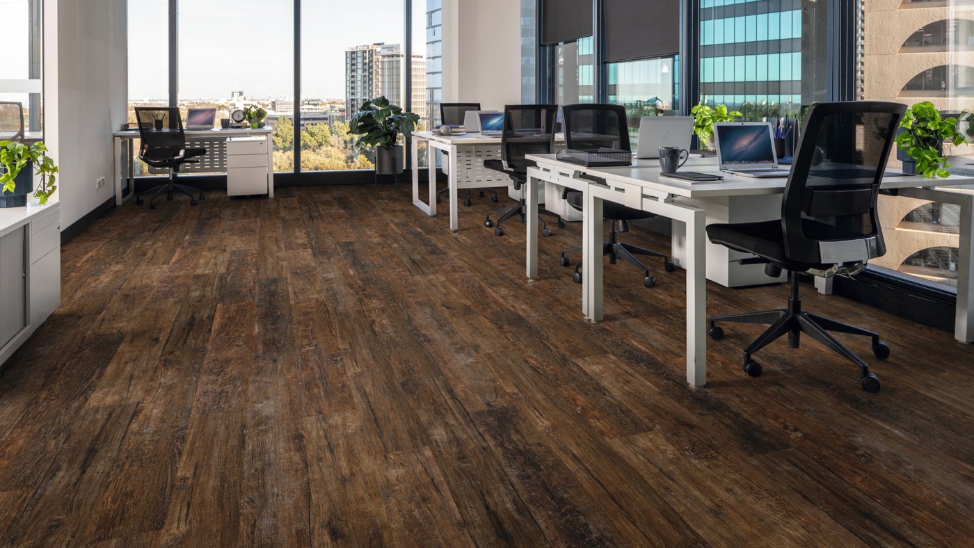 Medina Weathered Oak lvp floors in an open office
