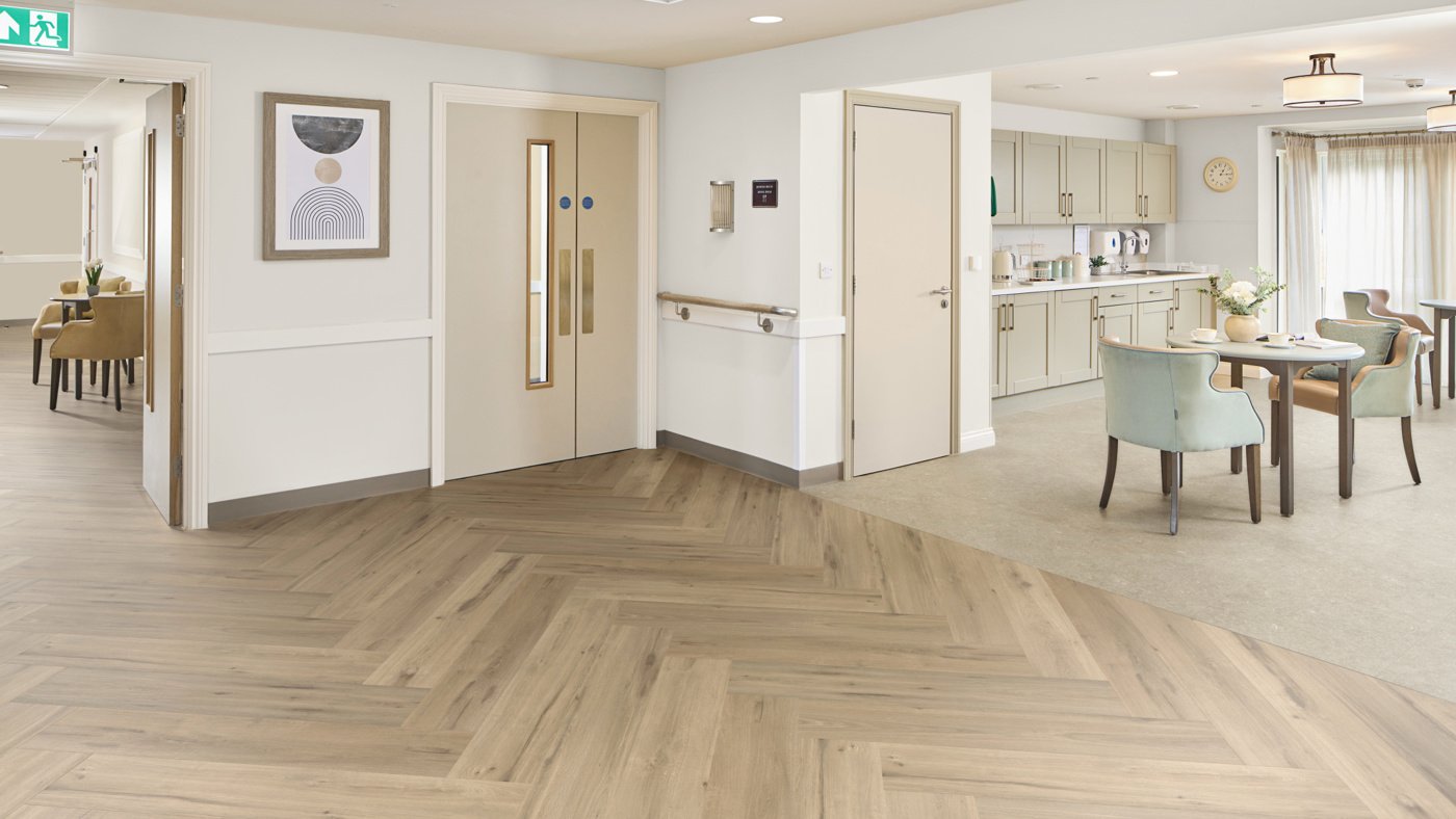 Leyster Oak and Pamplona floors in a senior living facility