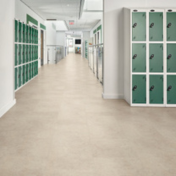 School hallway with lockers and Capri stone lvt floors