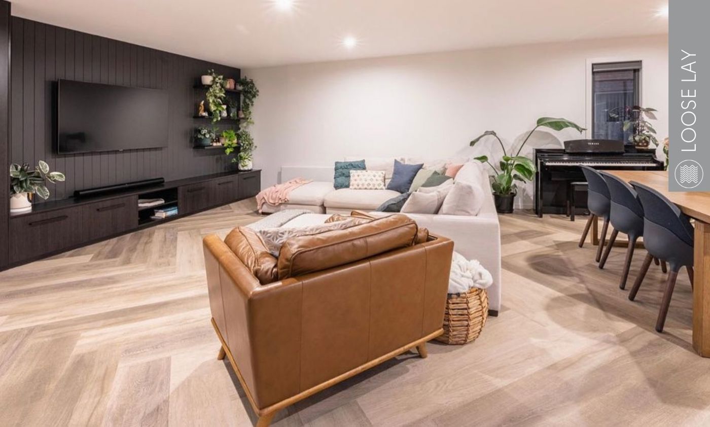 Loose Lay longboard installed in a residential house