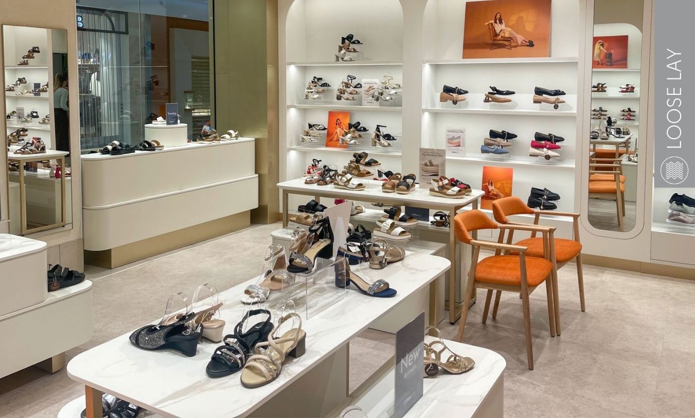 Karndean flooring Loose lay originals in a shoes retail shop