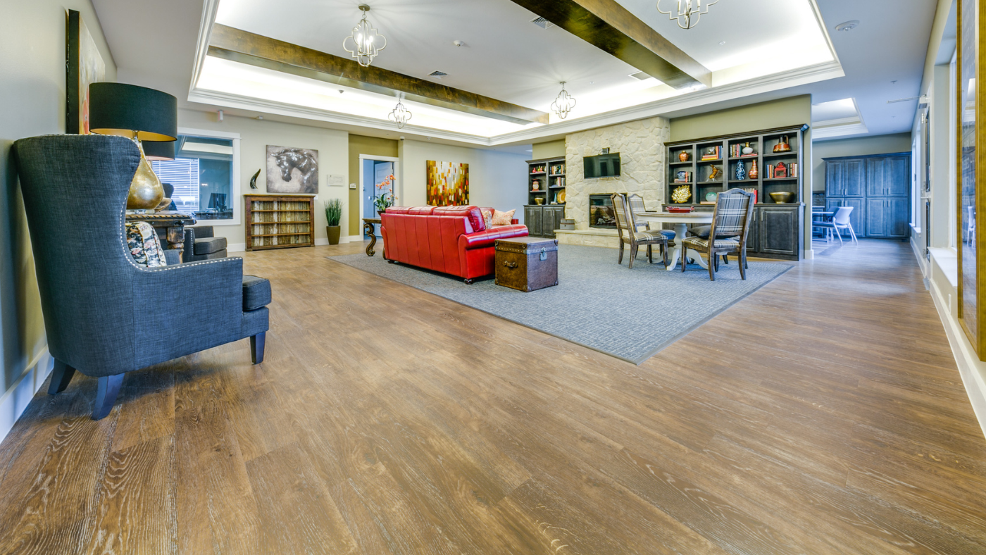 Honey Oak VGW93T floors in a sitting area at Civitas Senior Living 