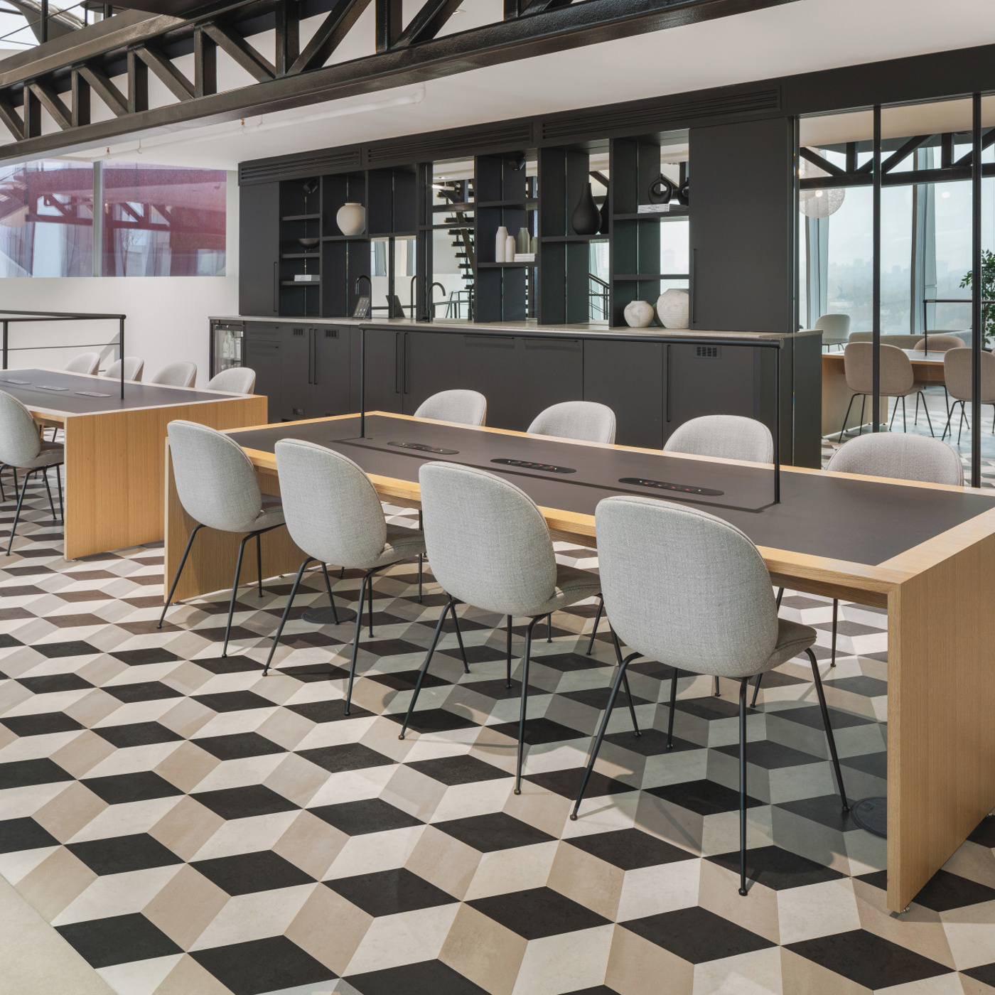 Karndean commercial abstract flooring in an open work space