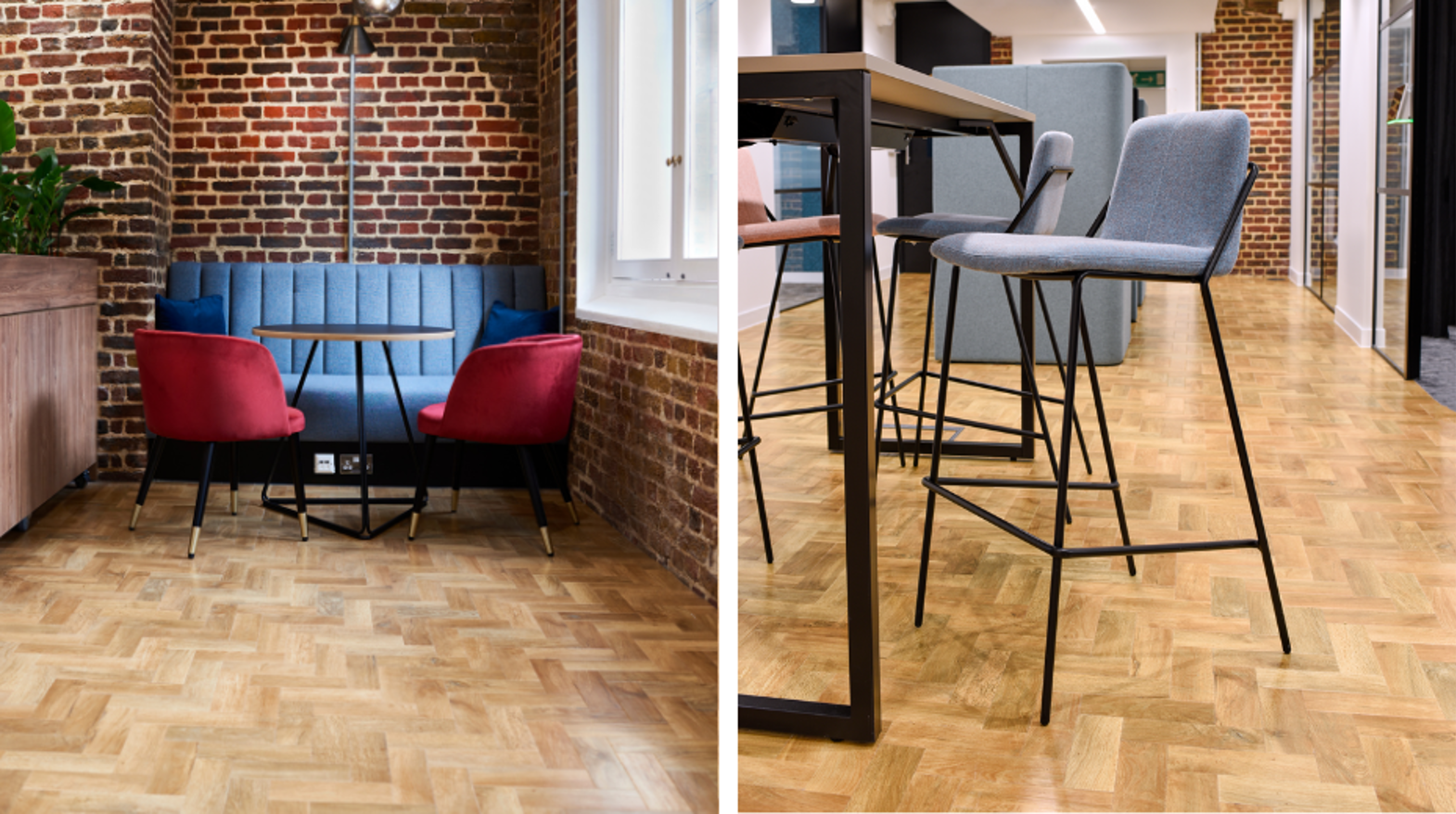 Karndean midtone commercial flooring in a workplace