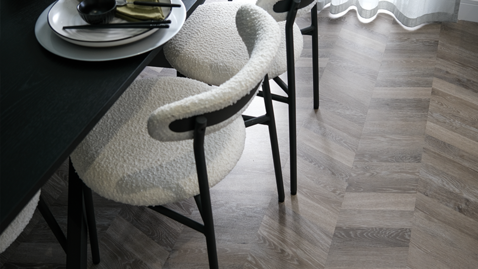 Karndean grey commercial flooring installed in a home development