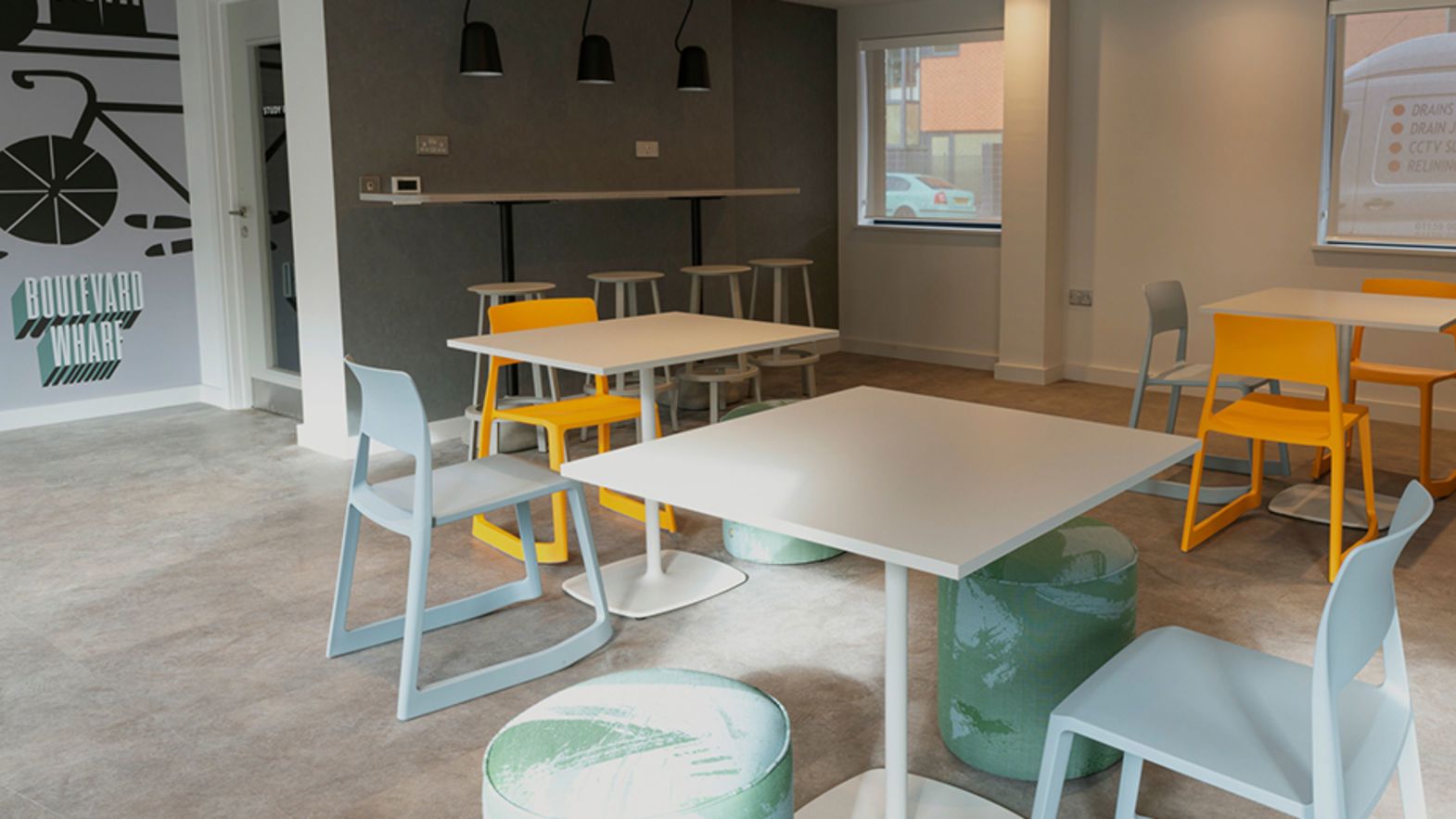 Karndean commercial flooring in student accomodation bedroom