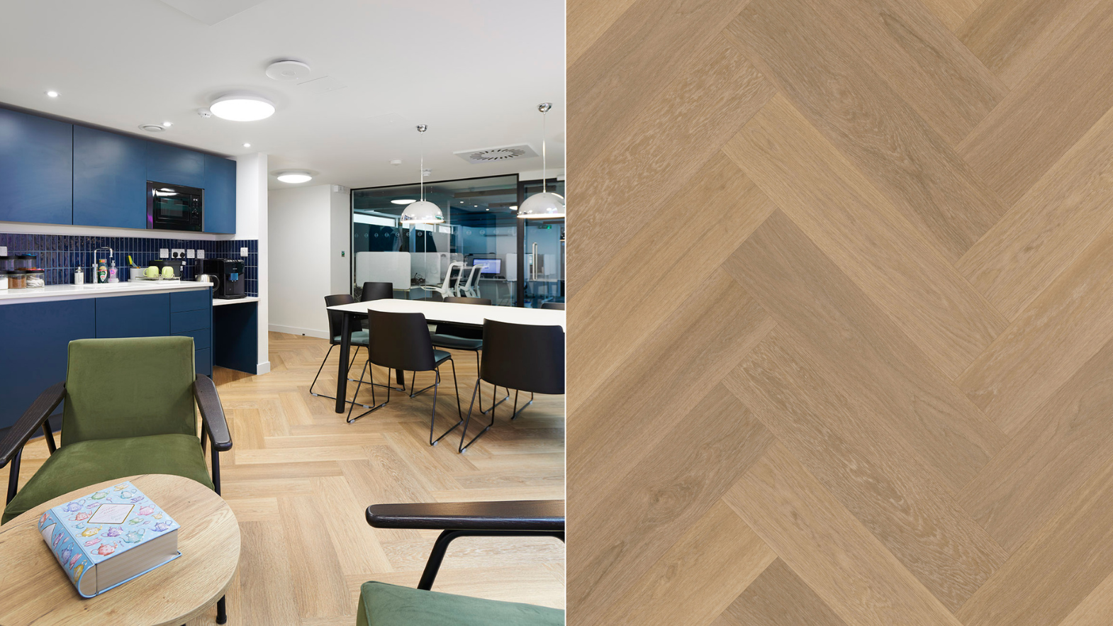 Karndean commercial Brushed oak lvt flooring in an office