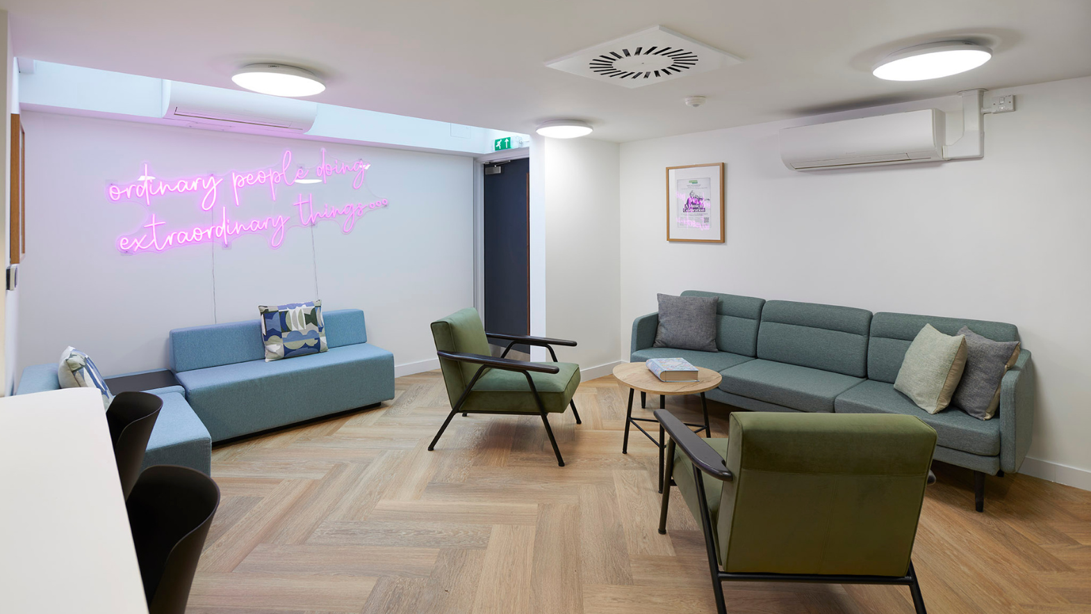 Karndean commercial Brushed oak lvt flooring in an office