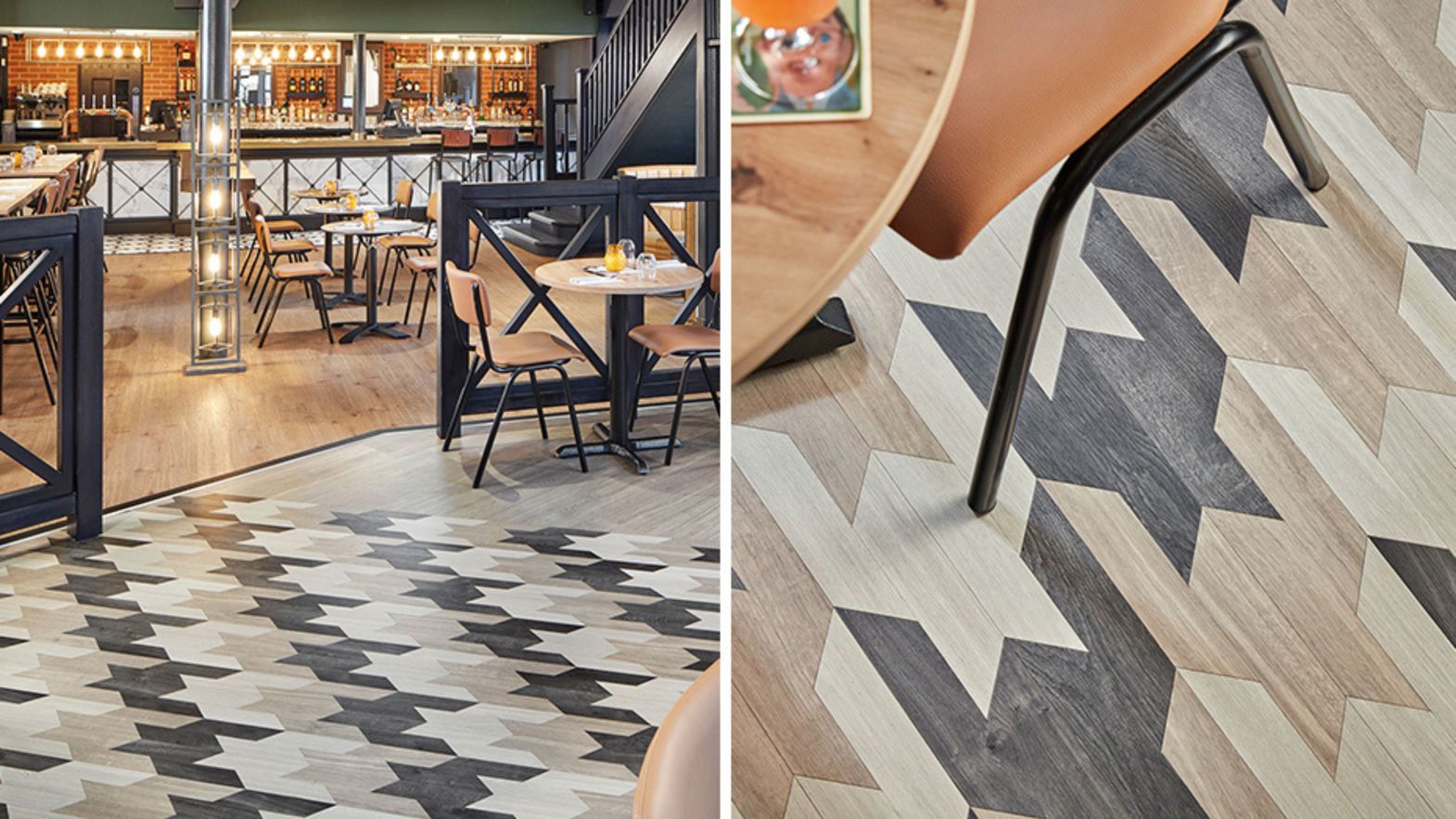 Stirrups evesham resteraunt area with karndean bespoke