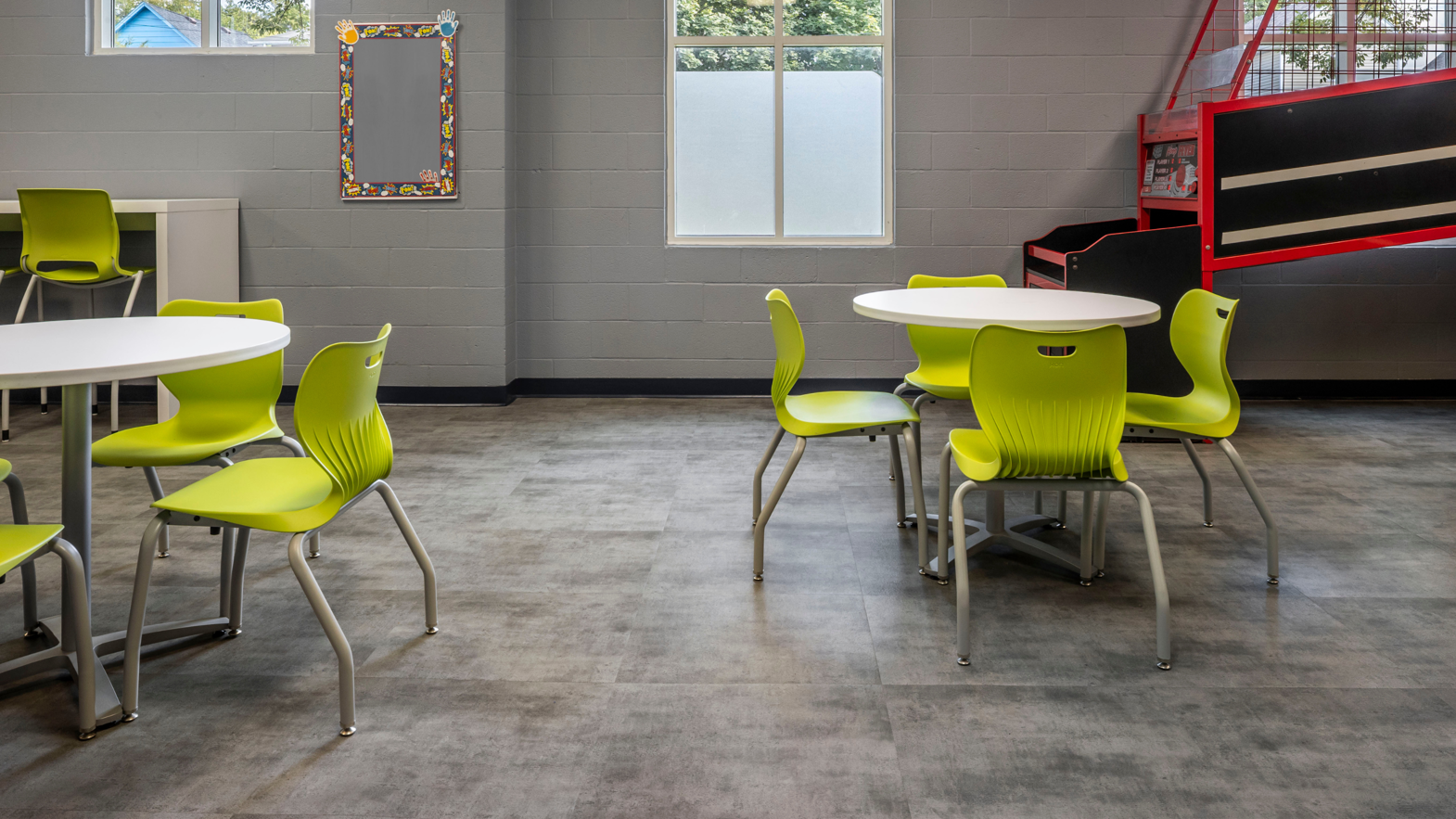 An activity space with Vermont lvp floors at the Boys & Girls Club Of Central Ohio