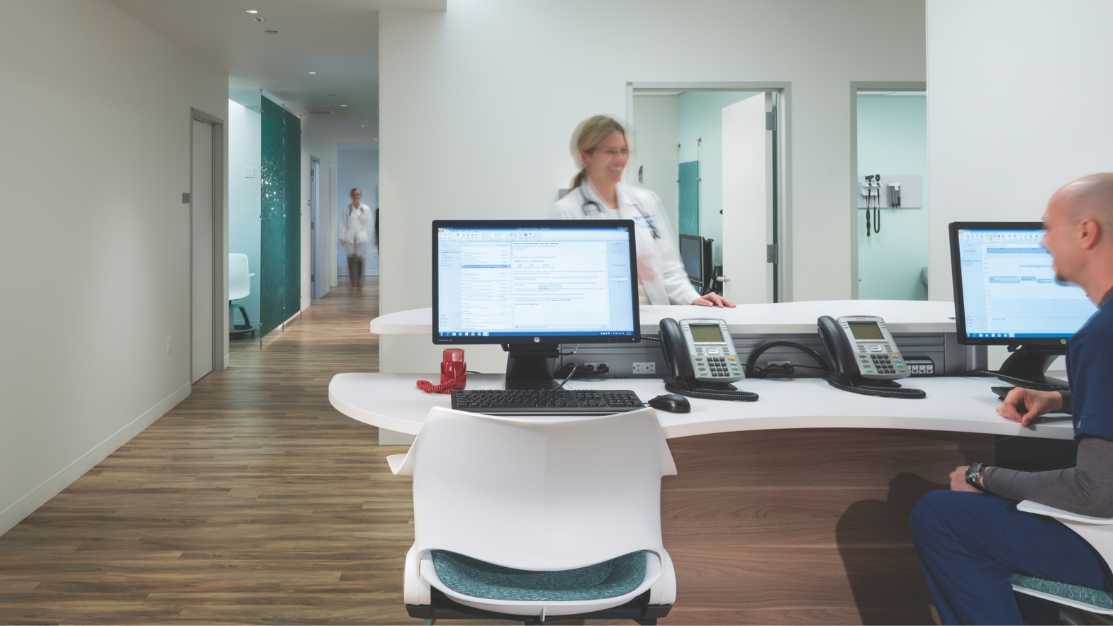Weathered Elm floors from the Opus collection in the UCLA Medical Clinic