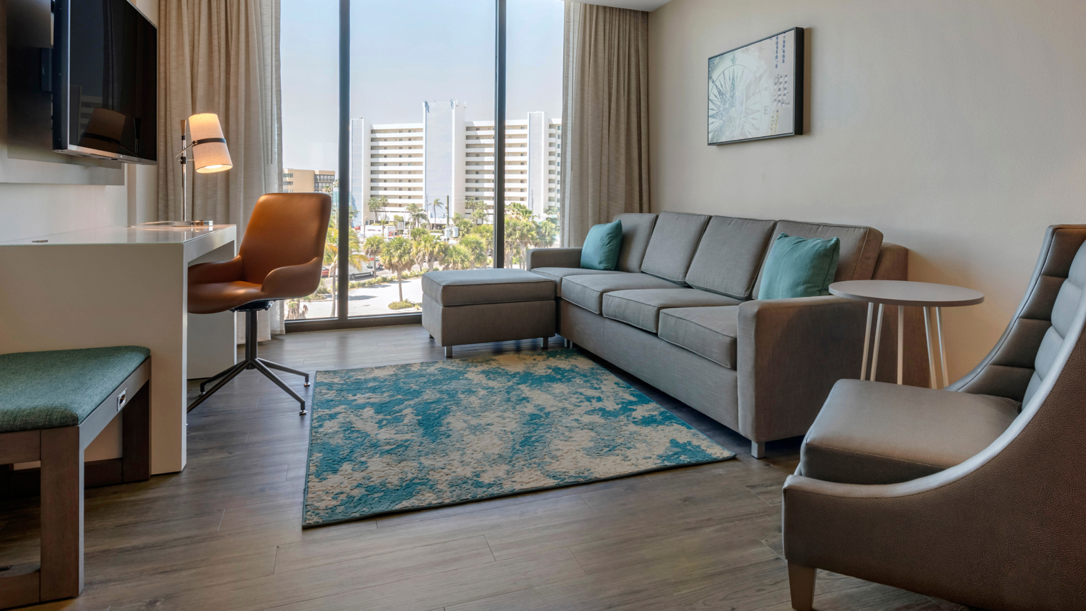 Ignea floors from the Opus collection in a suite at Cambria Hotel