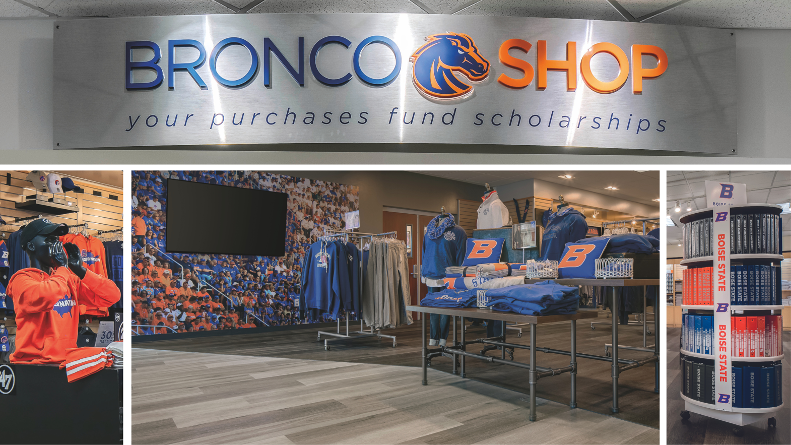 The Bronco Shop at Boise State University sports new LVT floors from the Korlok Select collection
