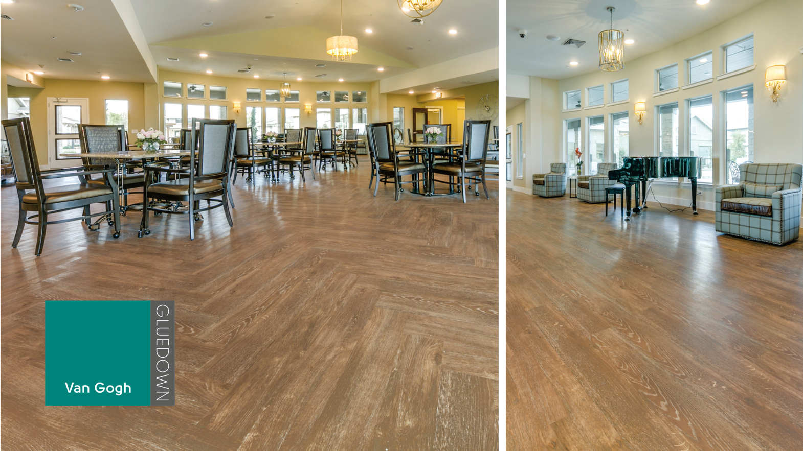 Dining area with Hessian Oak VGW93T floors at Civitas Senior Living