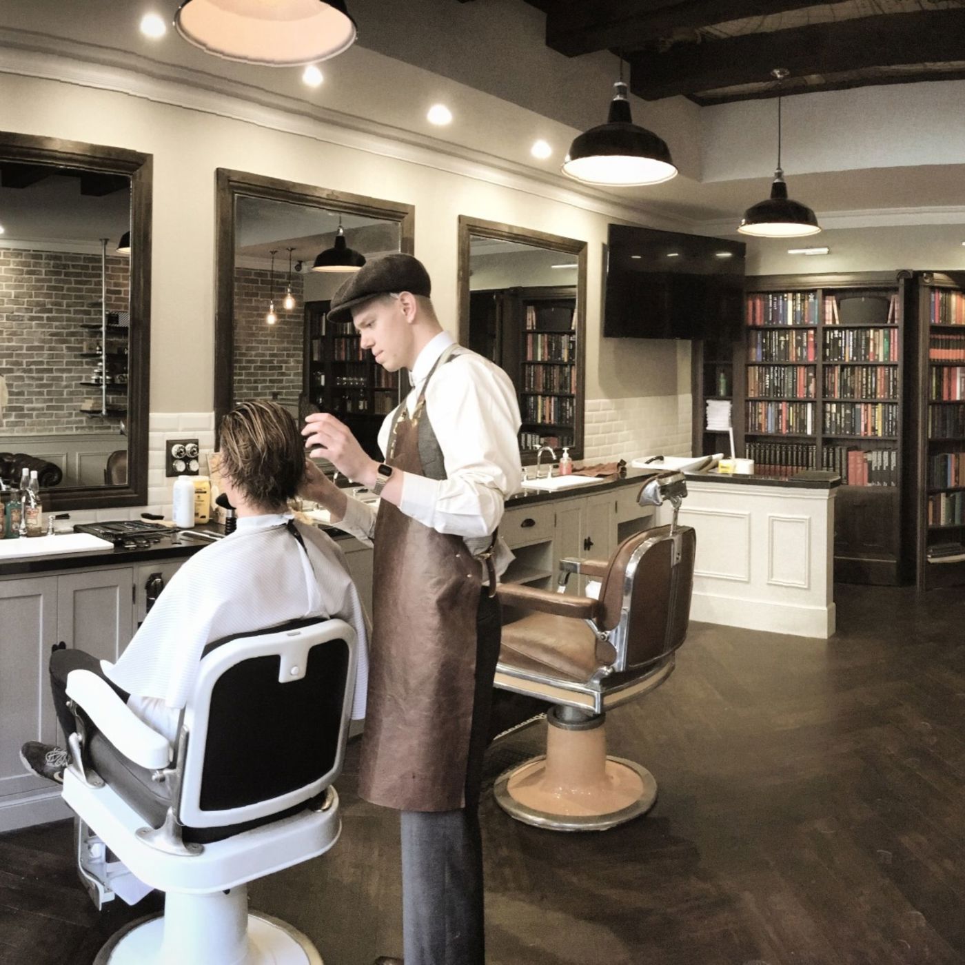karndean lvt in barber shop