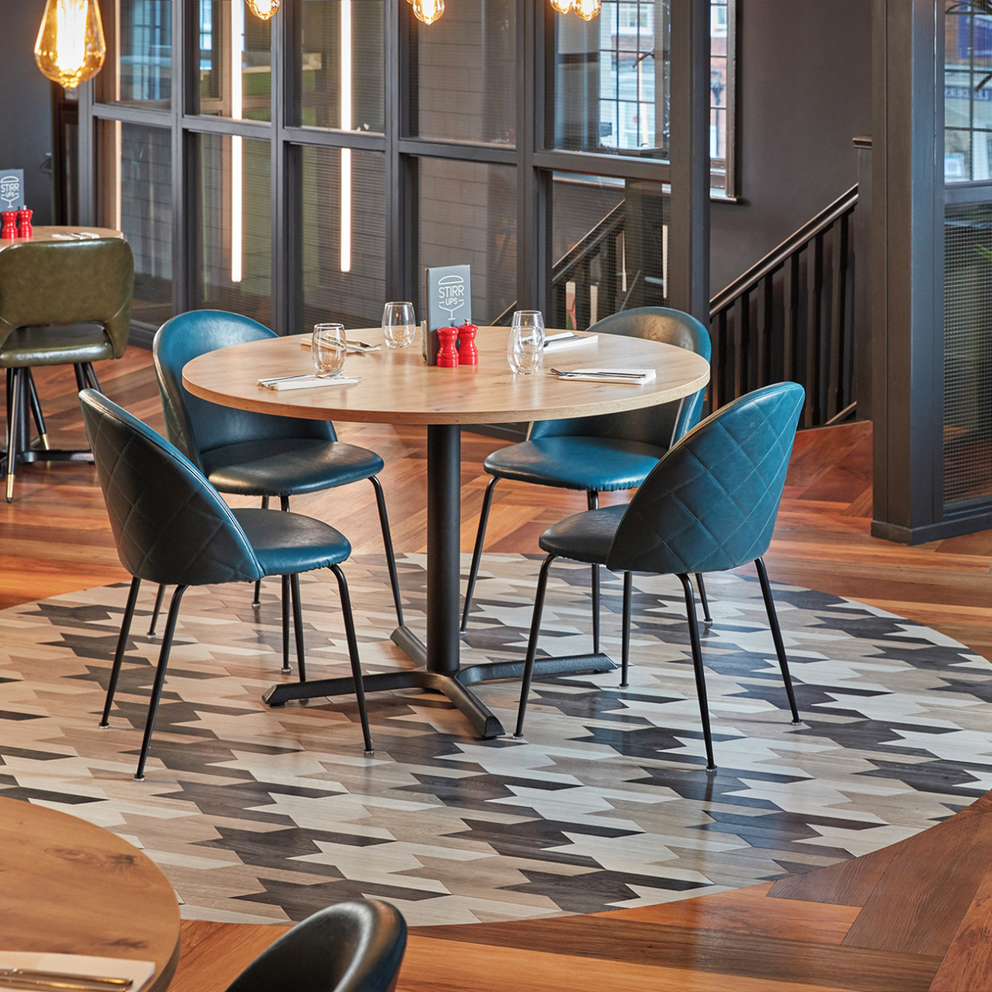 Bespoke Karndean commercial flooring in stirrups bar