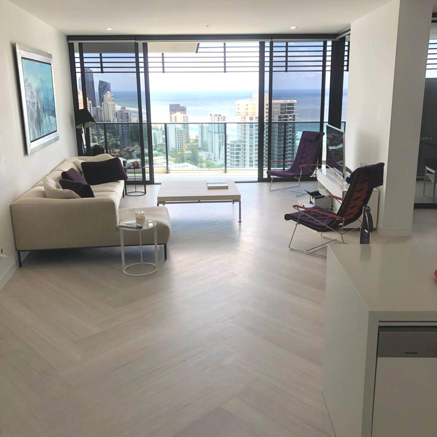 Luxurious living room ambiance enhanced by elegant vinyl