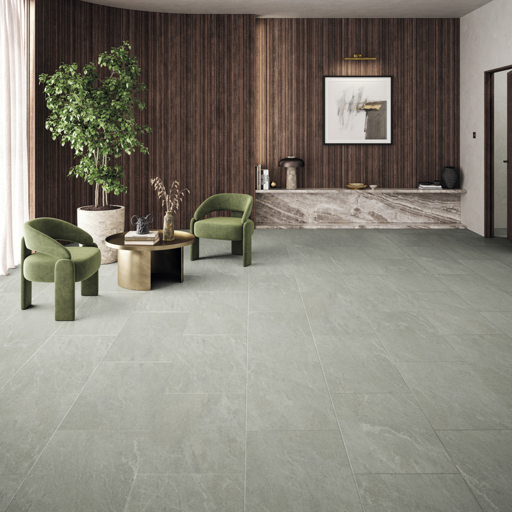 Art Select Brenner Quartize grey LVT flooring in a living area