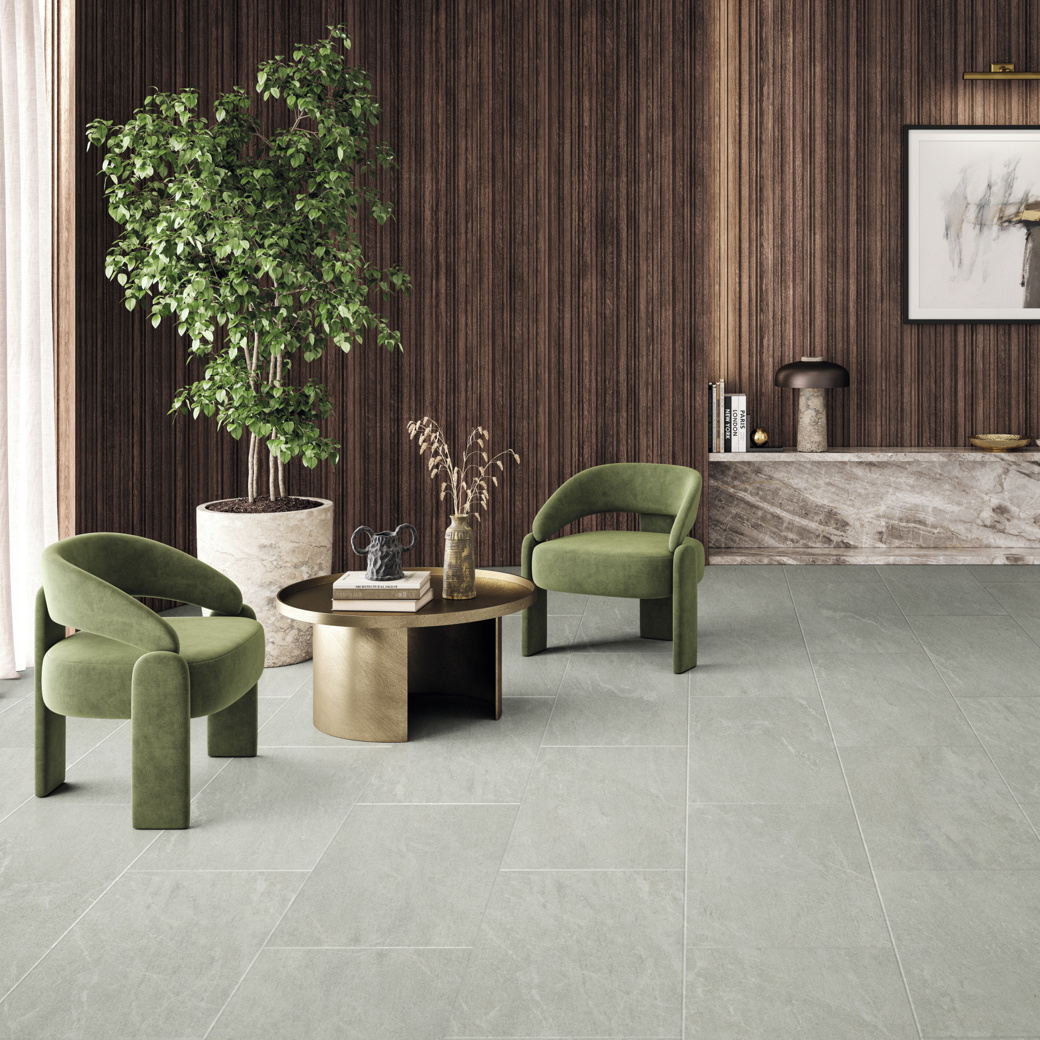 Art Select Brenner Quartize grey LVT flooring in a living area