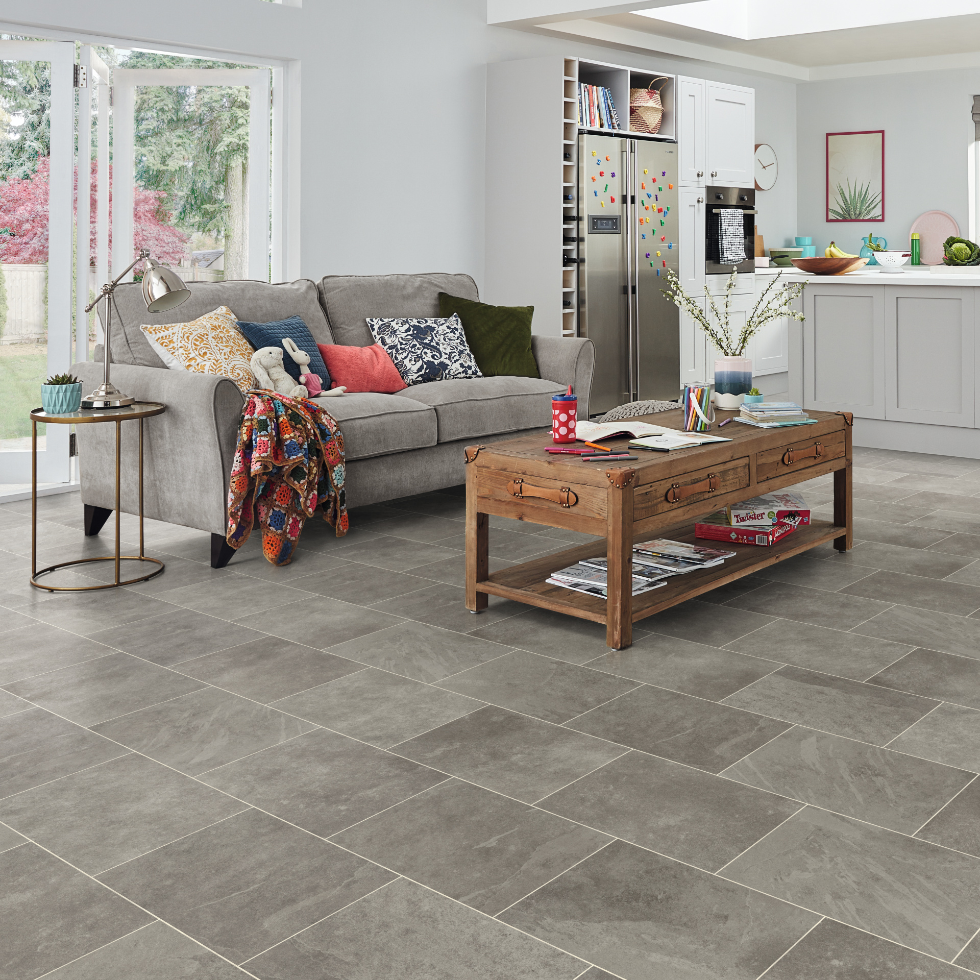 Knight Tile Rigid Core | Grey River Slate SCB-ST16-G