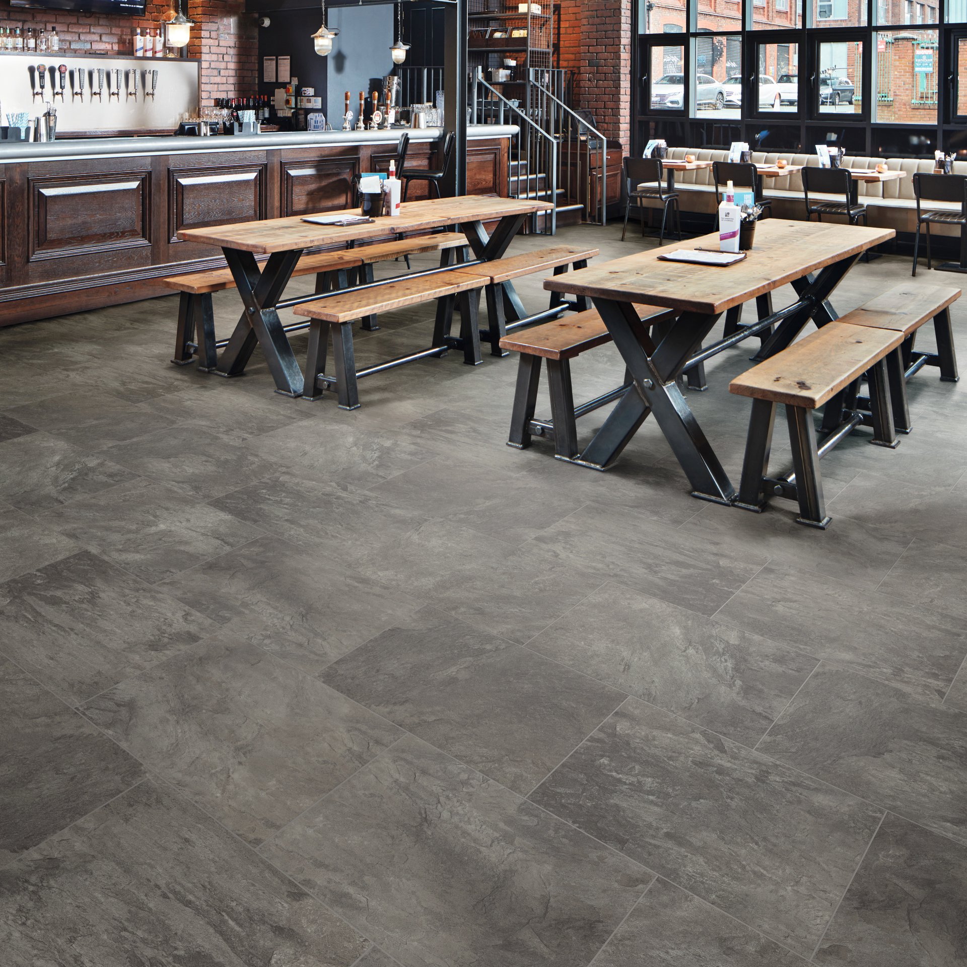 Volcanic  プレイド Karndean Luxury Vinyl Korlok Select Tile Volcanic Slate
