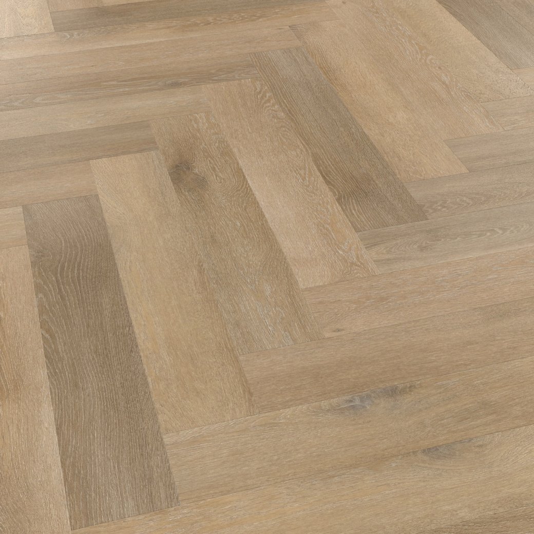 Palio Express Primrose Oak herringbone angled photo