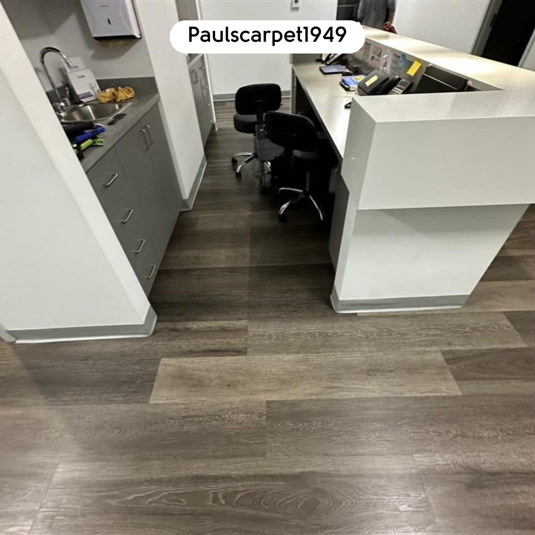 Washed Velvet Ash RKP8102 floors at a reception desk by Paulscarpet1949