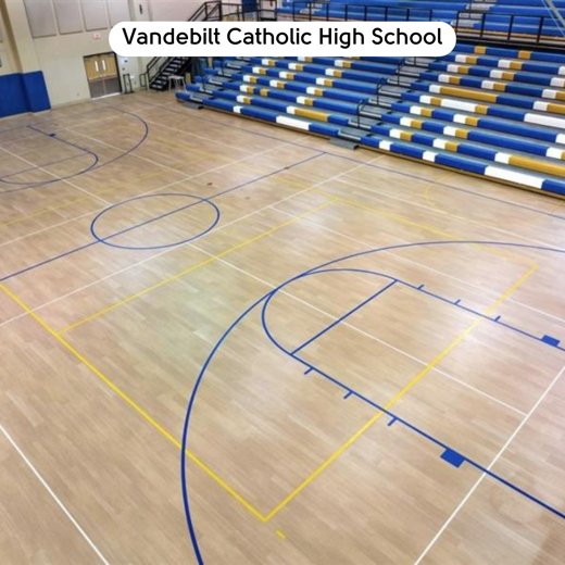 Natural Prime Oak VGW115T floors in the gym at Vanderbilt Catholic High School