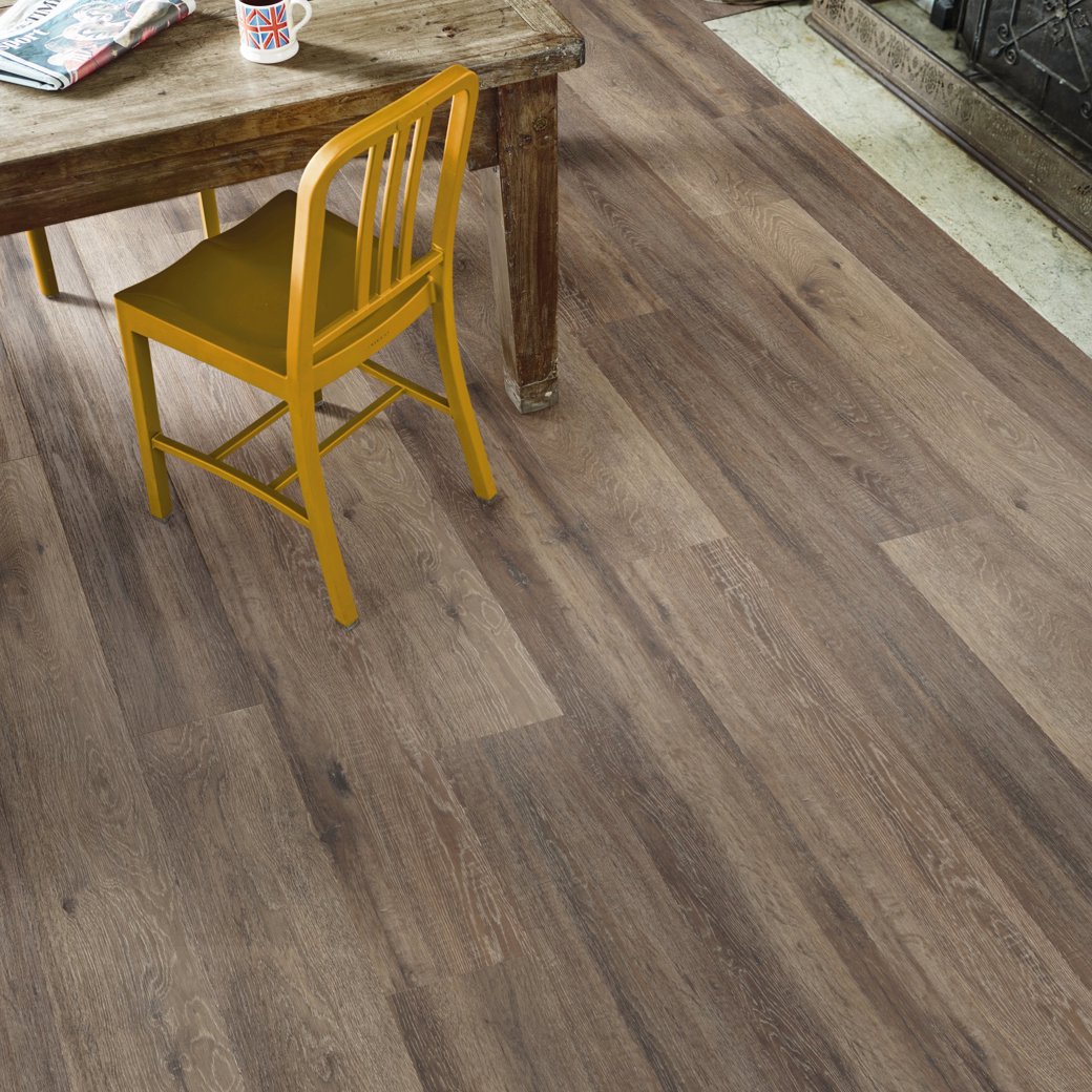 Baltic Mistral Oak Grey LVT flooring laid in a kitchen
